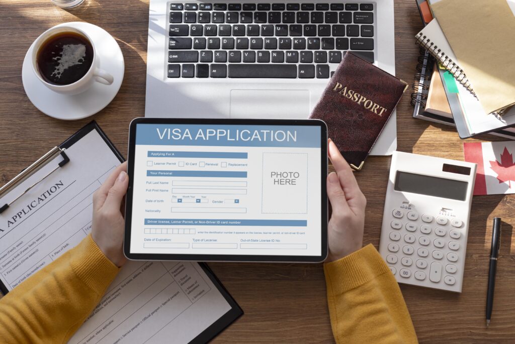 visa application form tablet